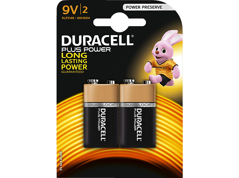 Duracell Plus Power 9 Volt Batterie Alkaline 9 Volt 2 Stück 9 Volt