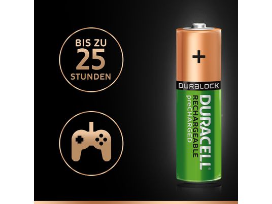DURACELL StayCharged AA, pacchetto da 4 - Batteria ricaricabile (Verde/Rame)
