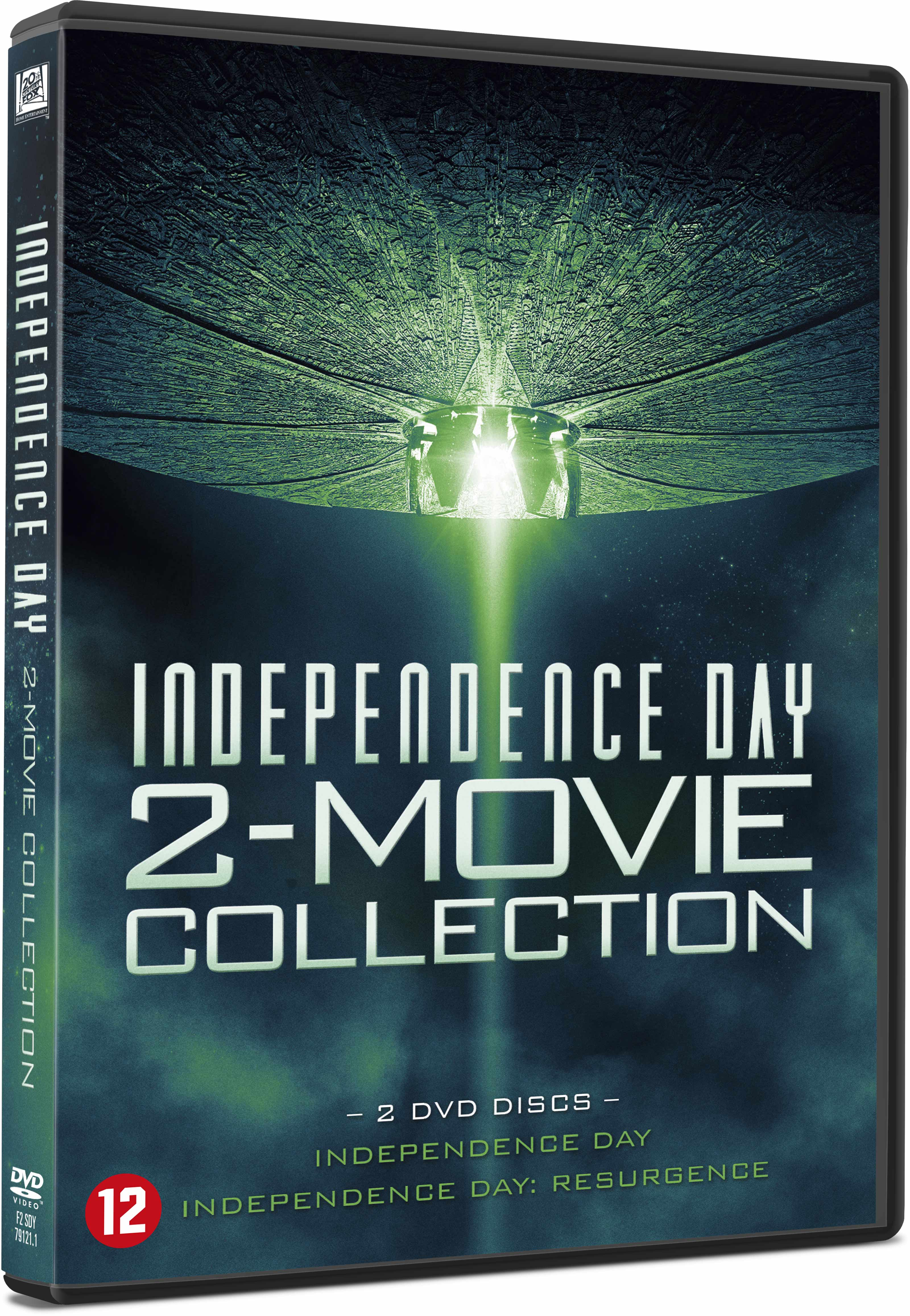 DVD-hoes van 'Independence Day 2-Movie Collection' met sciencefictionbeelden.