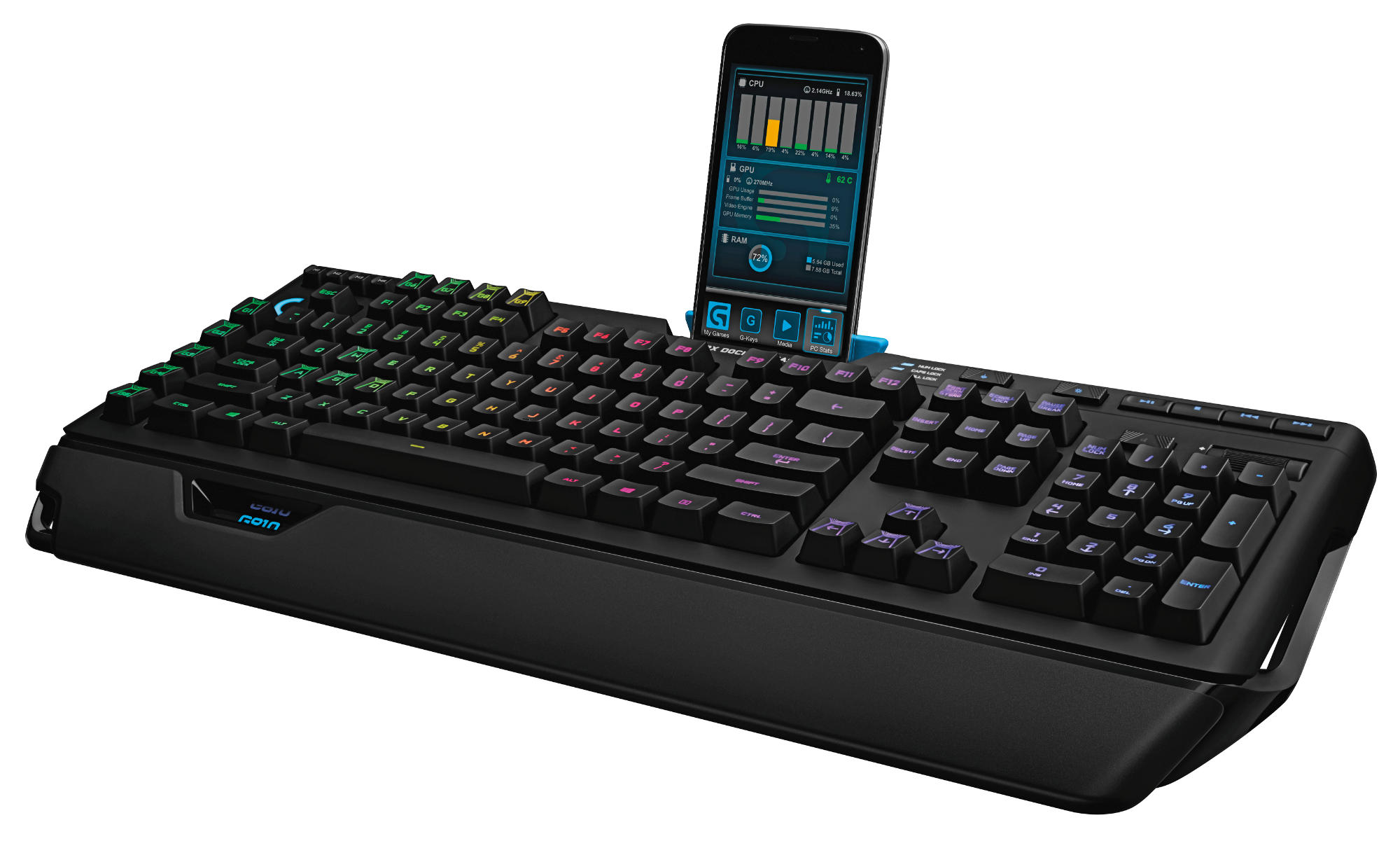 Teclado gaming - Logitech G910, USB, QWERTZ Alemán, Negro
