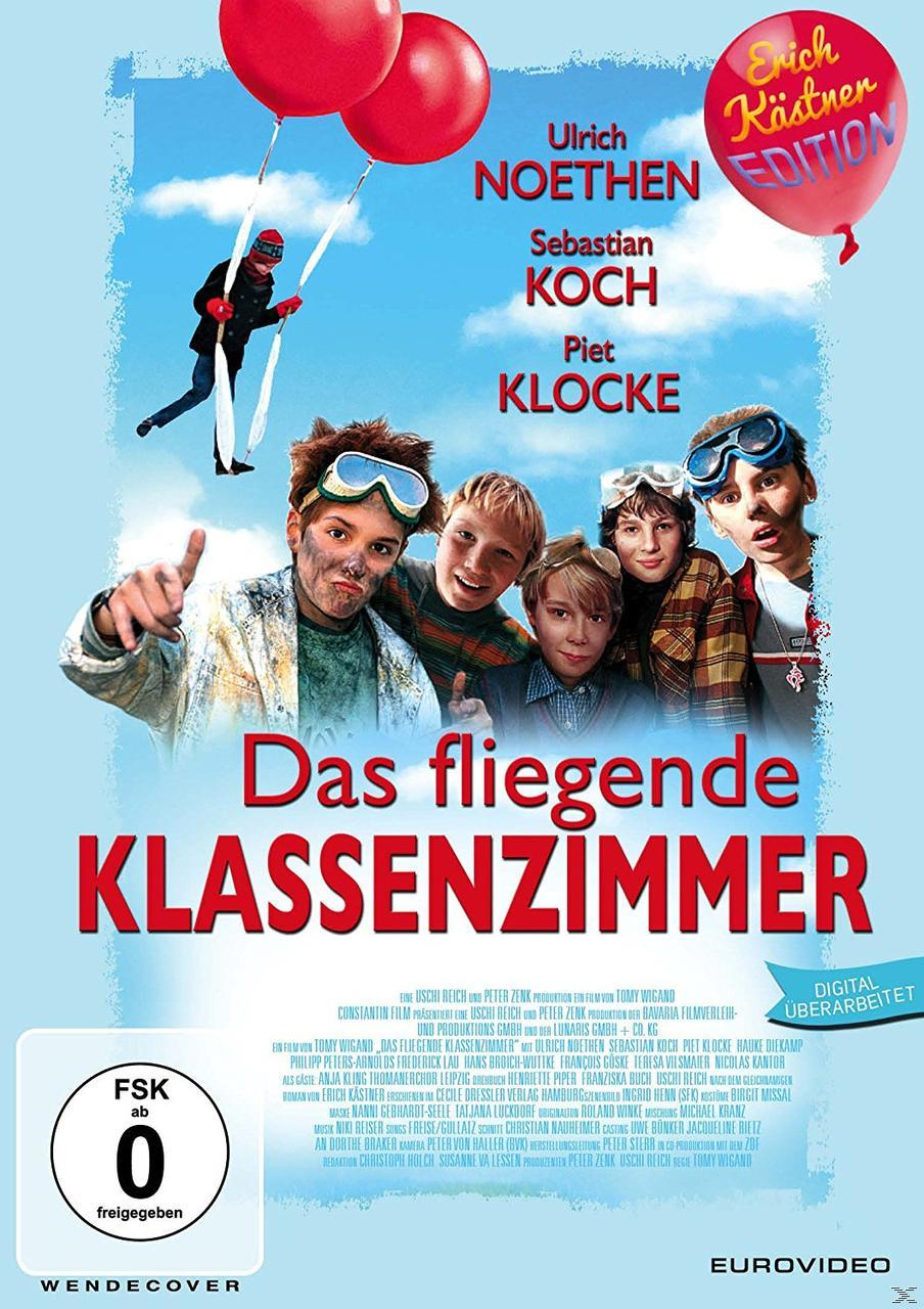Filmposter mit fliegenden Kindern, roten Ballons und Text auf Deutsch.