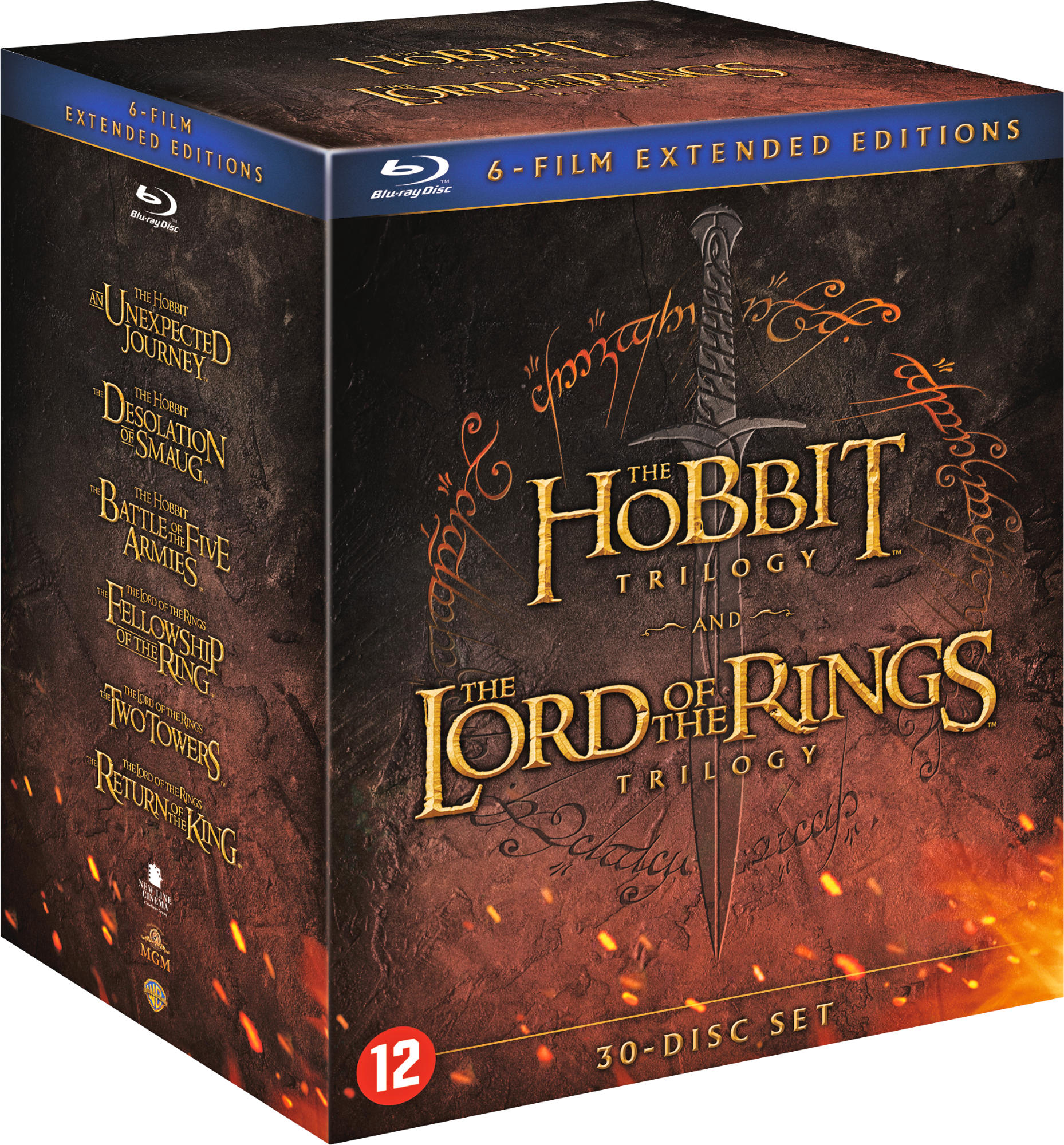Coffret Le Hobbit et Le Seigneur des Anneaux, éditions longues, 30 disques.