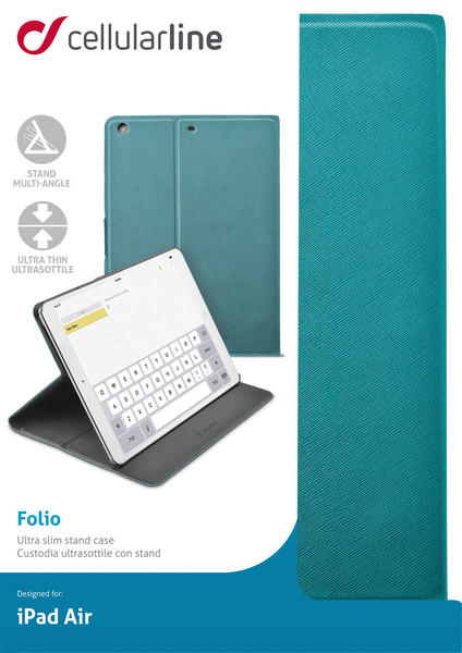 CELLULAR LINE Folio Case Ultra Slim Mıknatıslı iPad Air Kılıf Yeşil