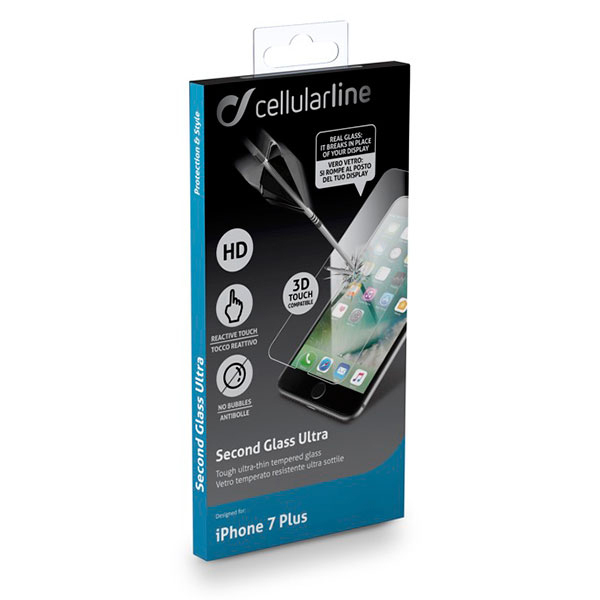 CELLULAR LINE 7 37785 Plus, Plus) iPhone Apple iPhone (für 8 Schutzglas