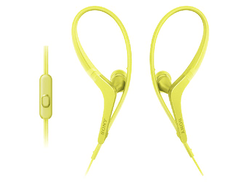 Auriculares Deportivos Sony mdras410apy amarillo mdras410ap con cable ear mdras410apy.ce7 inear resistente salpicaduras agarre al manos libres compatible apple iphone android incluye funda color lima intraurales para gancho oreja binaurale internos as410