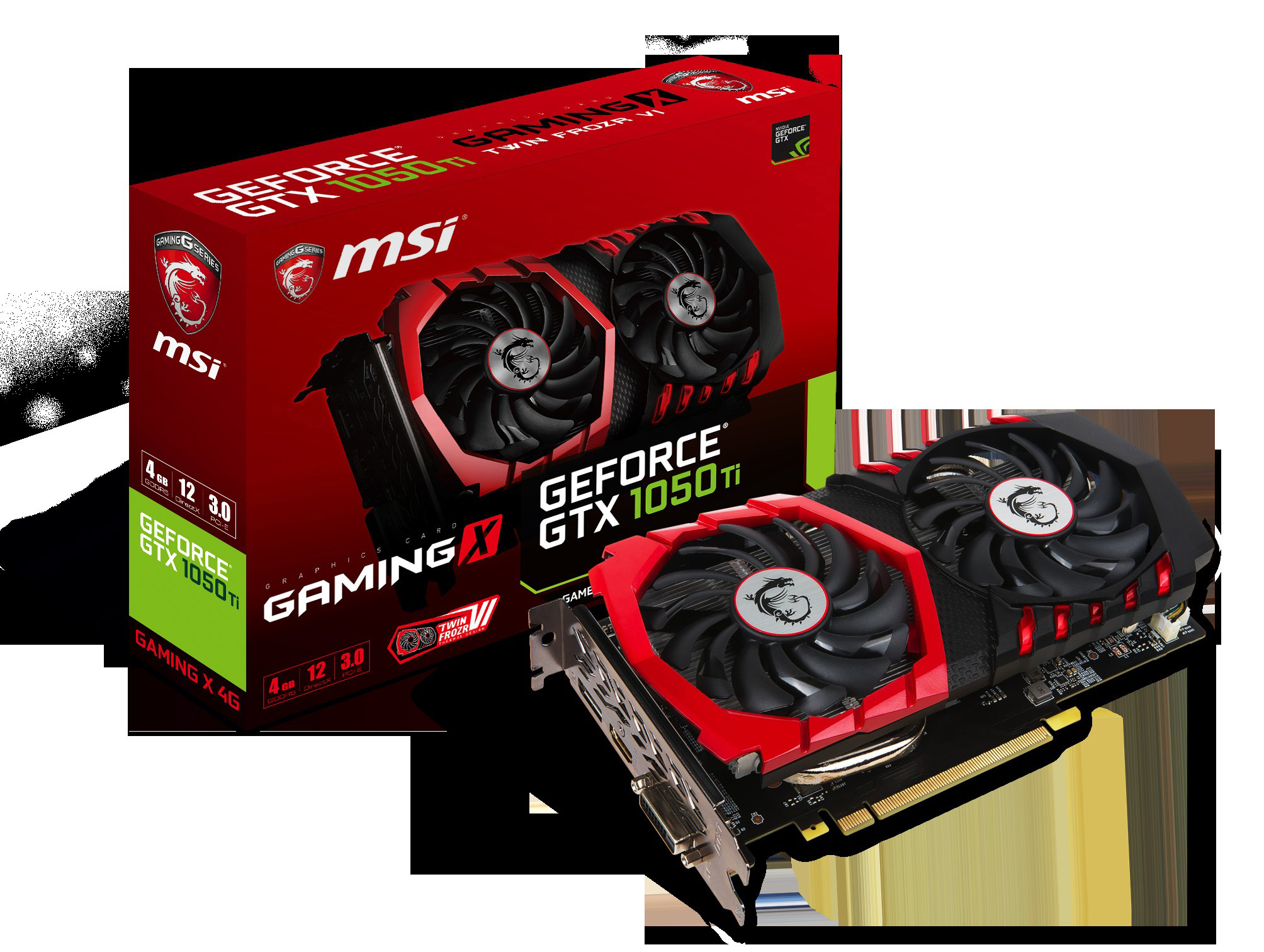 MSI GeForce® GTX 1050 Ti  Gaming X 4GB (V335-001R) (NVIDIA, Grafikkarte)