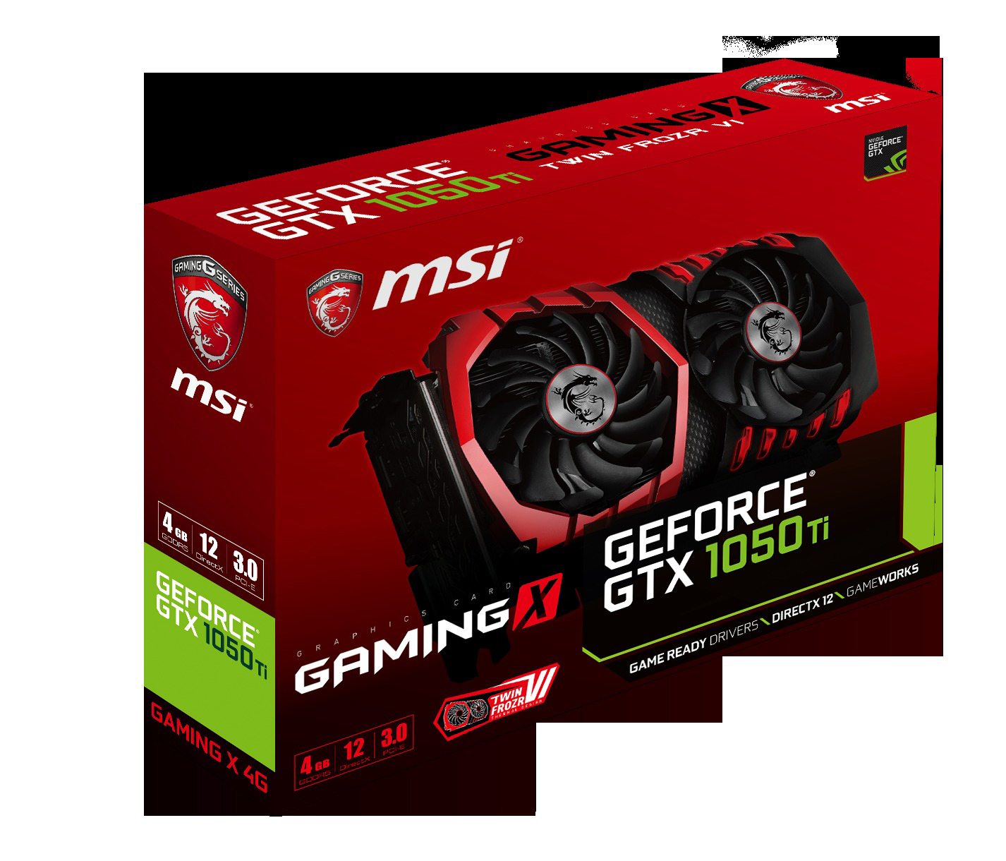 MSI GeForce® GTX 1050 Ti  Gaming X 4GB (V335-001R) (NVIDIA, Grafikkarte)