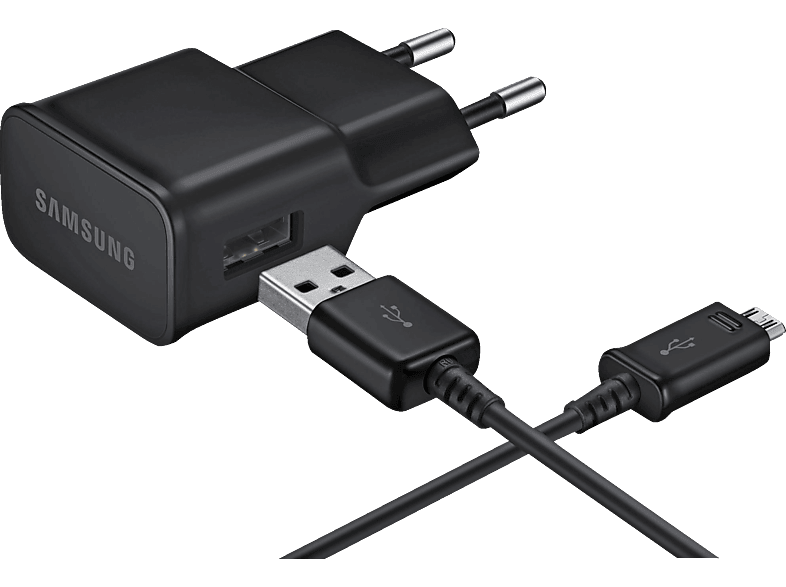 Cargador - Samsung, microUSB, 2A, negro