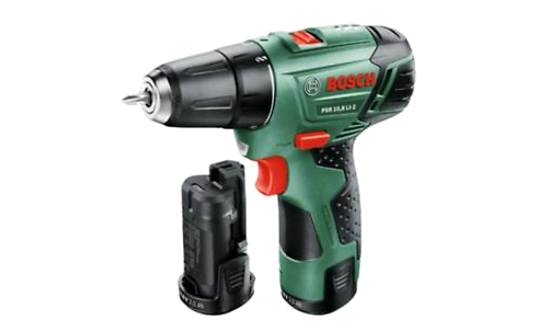 BOSCH PSR 10,8 LI-2 Akkus fúrócsavarozó, 2 Ah, 2 akkuval, USB-Powerbank adapterrel, kofferben