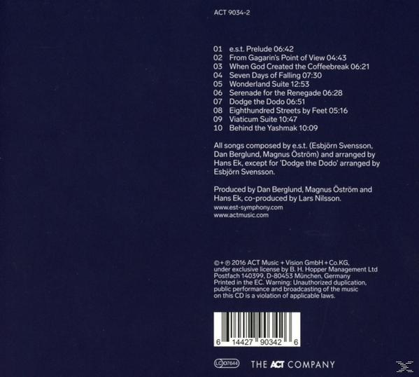 CD-Rückseite mit Songtiteln und Credits. Künstler: e.s.t. Album: e.s.t. from Gagarin's Point of View.