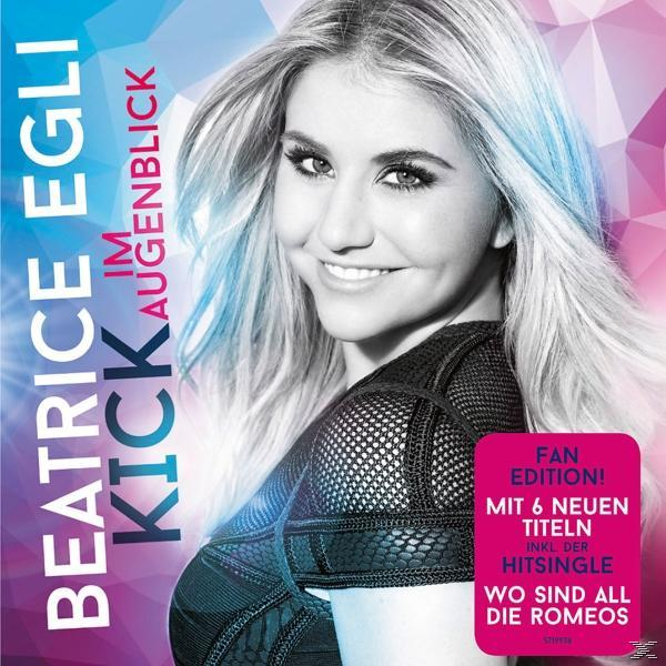 Albumcover von Beatrice Egli, lächelnd, mit blonden Haaren, vor buntem Hintergrund.