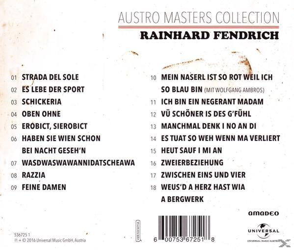 CD-Rückseite mit Titelliste. Text ist weiß auf cremefarbenem Hintergrund. 'AUSTRO MASTERS COLLECTION' und Künstlername.
