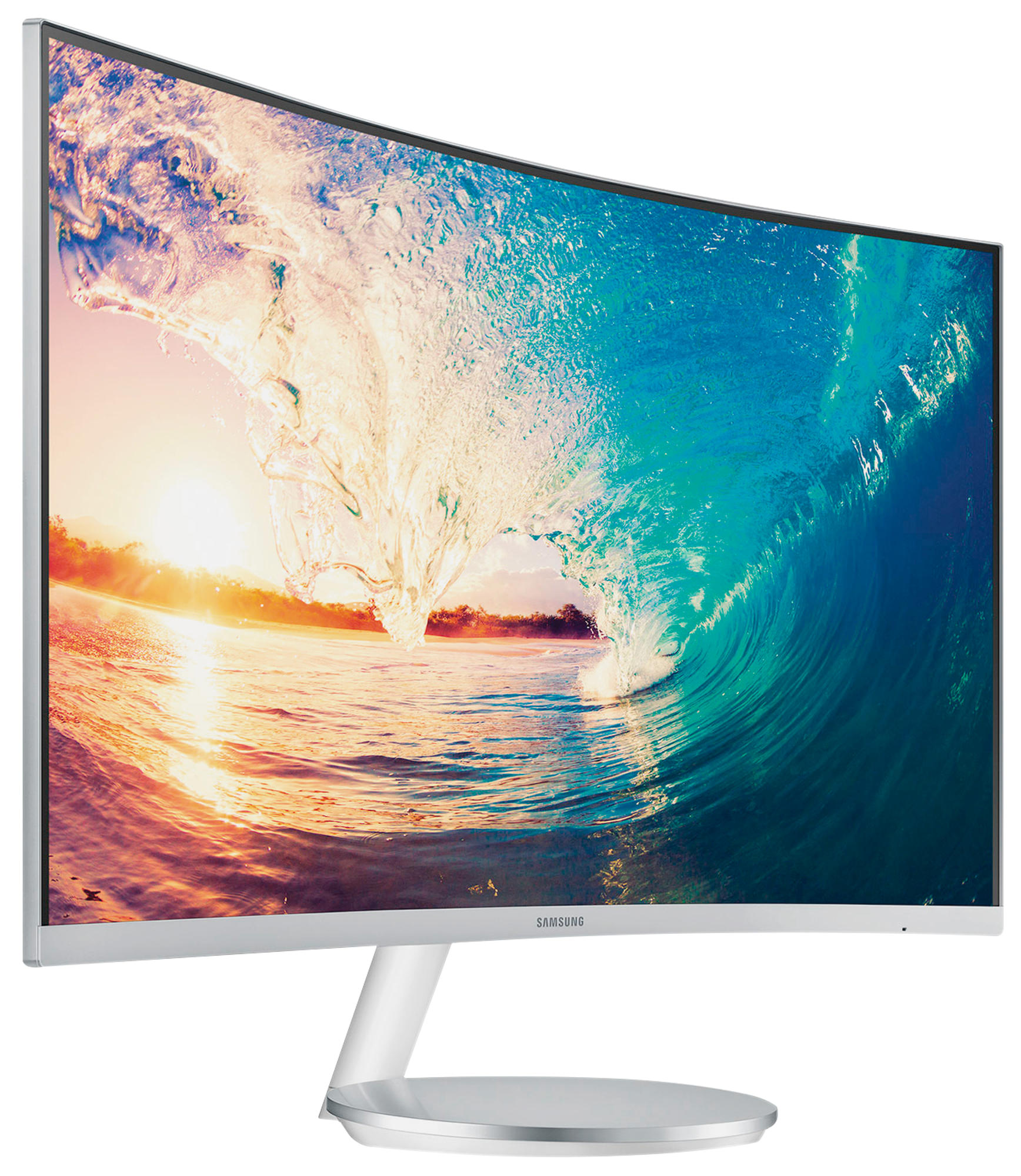 Monitor - Samsung C27F591FDU, 27 pulgadas, FullHD, Curvo, Altavoces, plateado