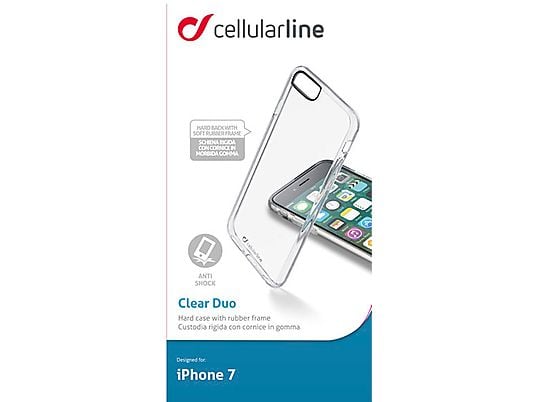 CELLULAR LINE Clear Duo - capot de protection (Convient pour le modèle: Apple iPhone 7, iPhone 8)