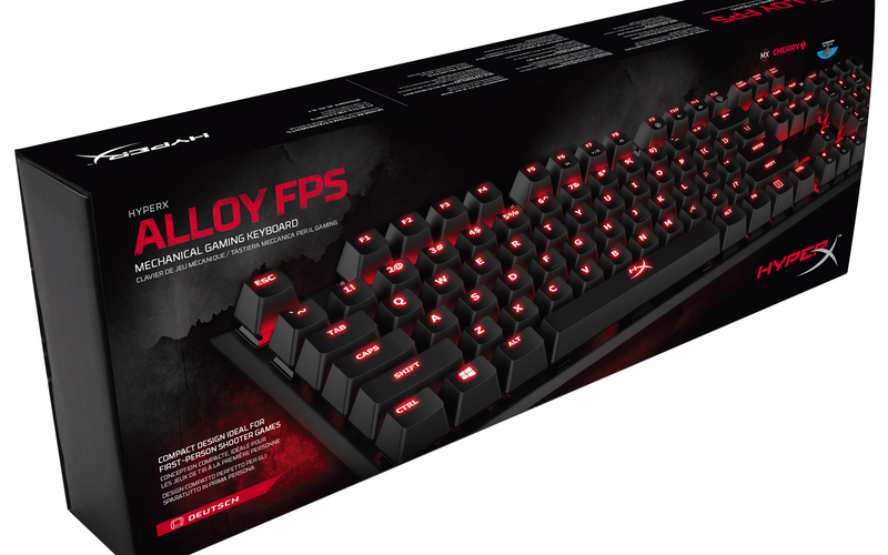 HYPERX HyperX Alloy FPS, Gaming Tastatur, Mechanisch, Cherry MX Blue, kabelgebunden, Schwarz/Rot