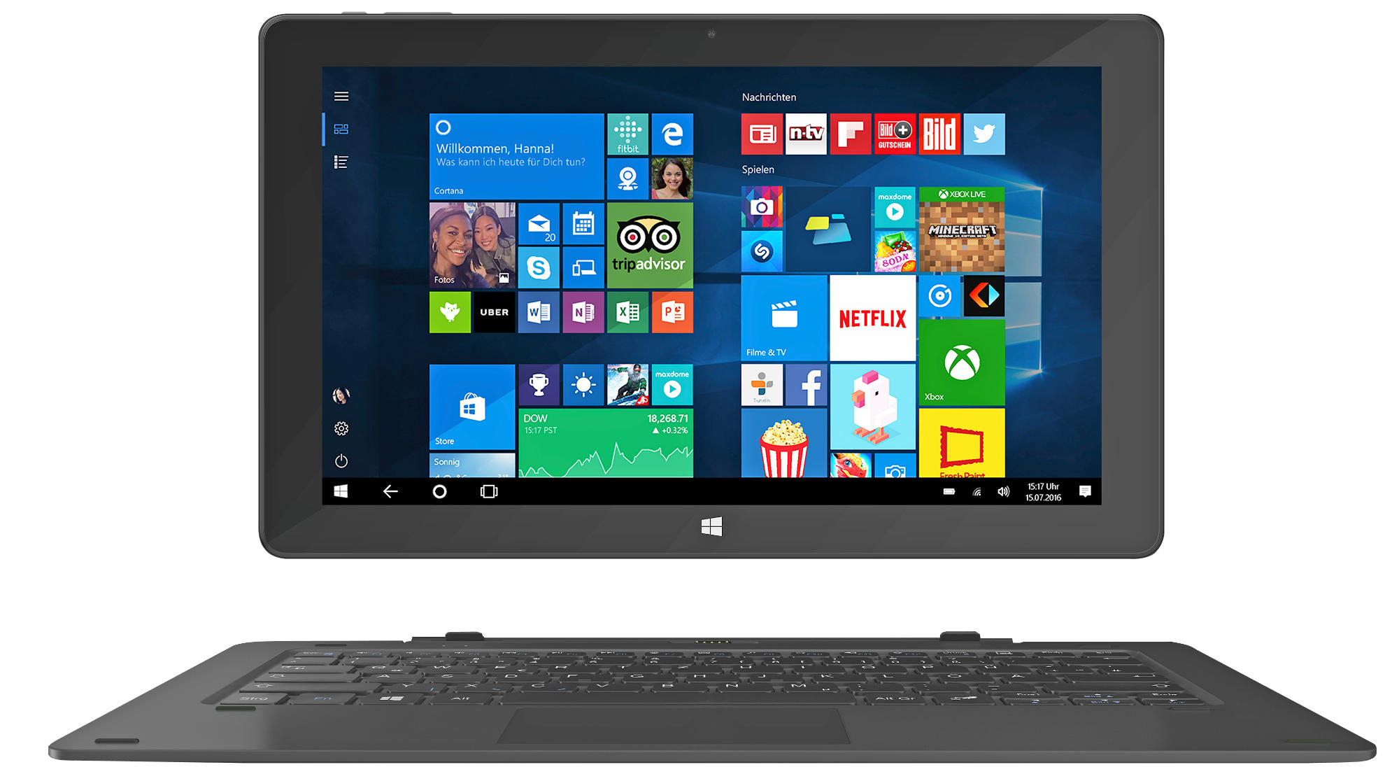 TREKSTOR SURFTAB® TWIN 11.6 / Volks-Tablet WIFI, Convertible, 32 GB, 11,6 Zoll, Schwarz