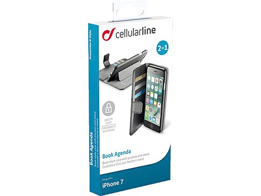 CELLULAR LINE BOOKAGENDAIPH747K - Handyhülle (Passend für Modell: Apple iPhone 7, iPhone 8)