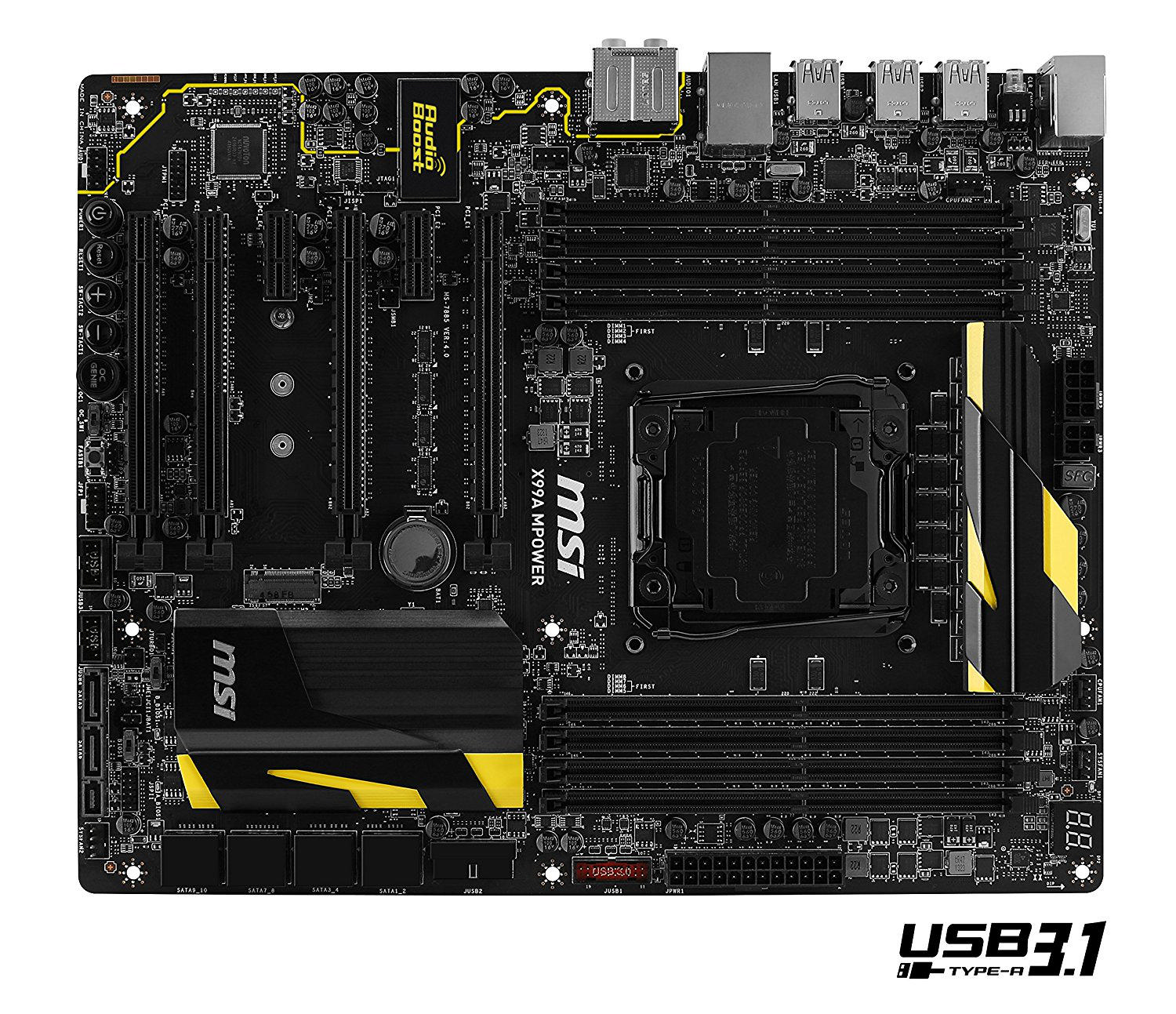 MSI X99A MPOWER DDR4 GLAN SATA EXPRESS M2 SATA3 USB3.1 Anakart