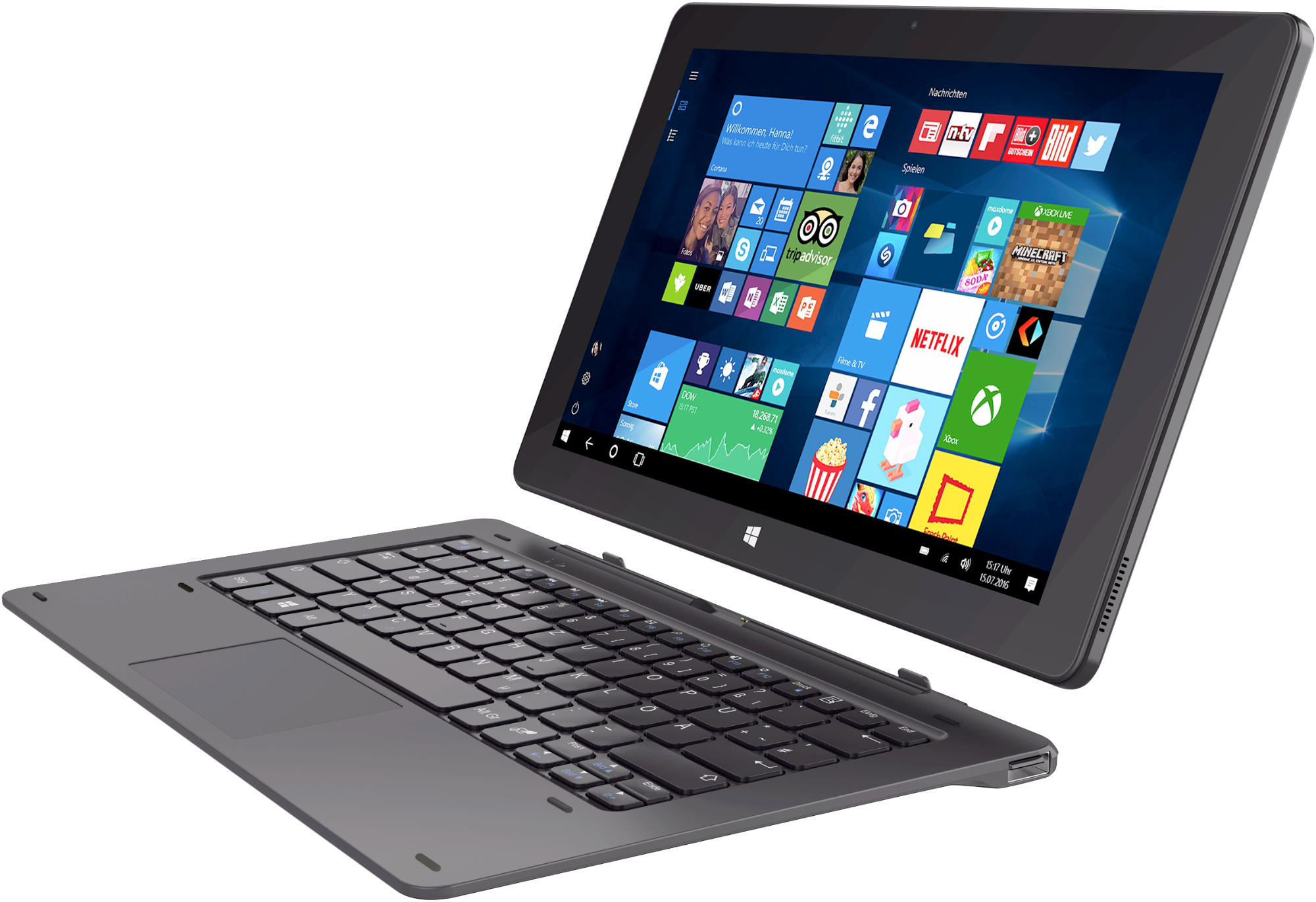 TREKSTOR SURFTAB® TWIN 11.6 / Volks-Tablet WIFI, Convertible, 32 GB, 11,6 Zoll, Schwarz