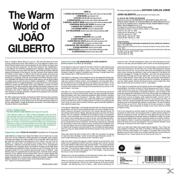 Albumcover. Text und Details zum Album 'The Warm World of João Gilberto'.