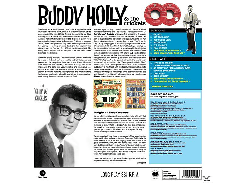 Thumbnail - Buddy Holly & The Crickets - Chirping Crickets+4 Bonus Tracks! (Vinyl)