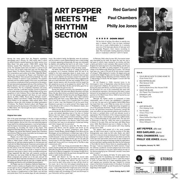 Art Pepper - MEETS THE SECTION (Vinyl) (LIMITED EDITION) - RHYTHM