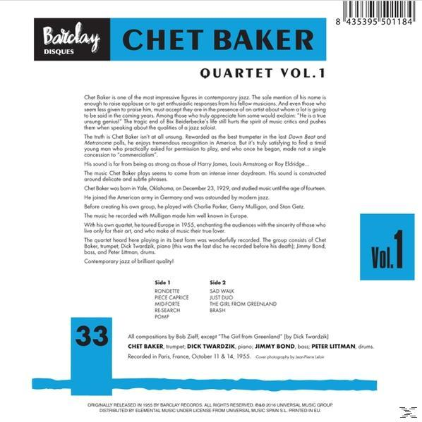 Chet Baker - Quartet Vol.1 (Feat. Dick Twardzik)  - (CD)