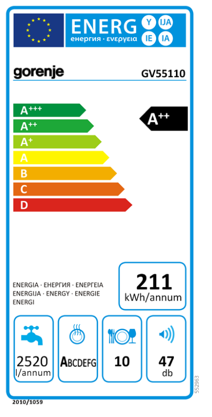 GORENJE GV 55110 beépíthető mosogatógép