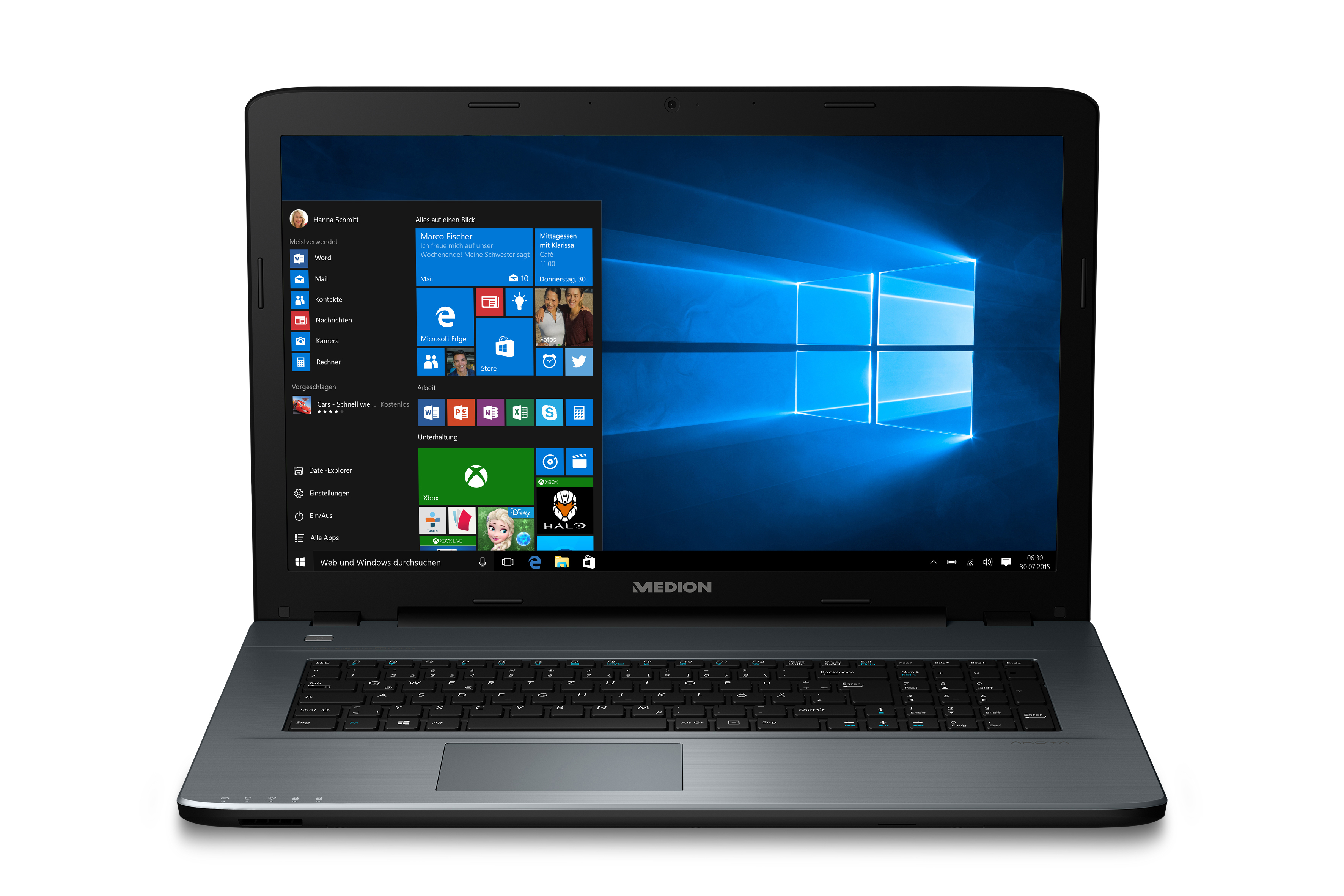 MEDION AKOYA® P7645 (MD 60438) - 17,3 Zoll - Intel® Core™ i7 i7-7500U - 8 GB - 128 GB - NVIDIA - Windows 10 Home (64 Bit)