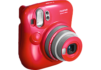Cámara instantánea - Fujifilm Instax Mini 25, Ajuste del brillo, Rojo + Álbum de fotos + Kit pinzas