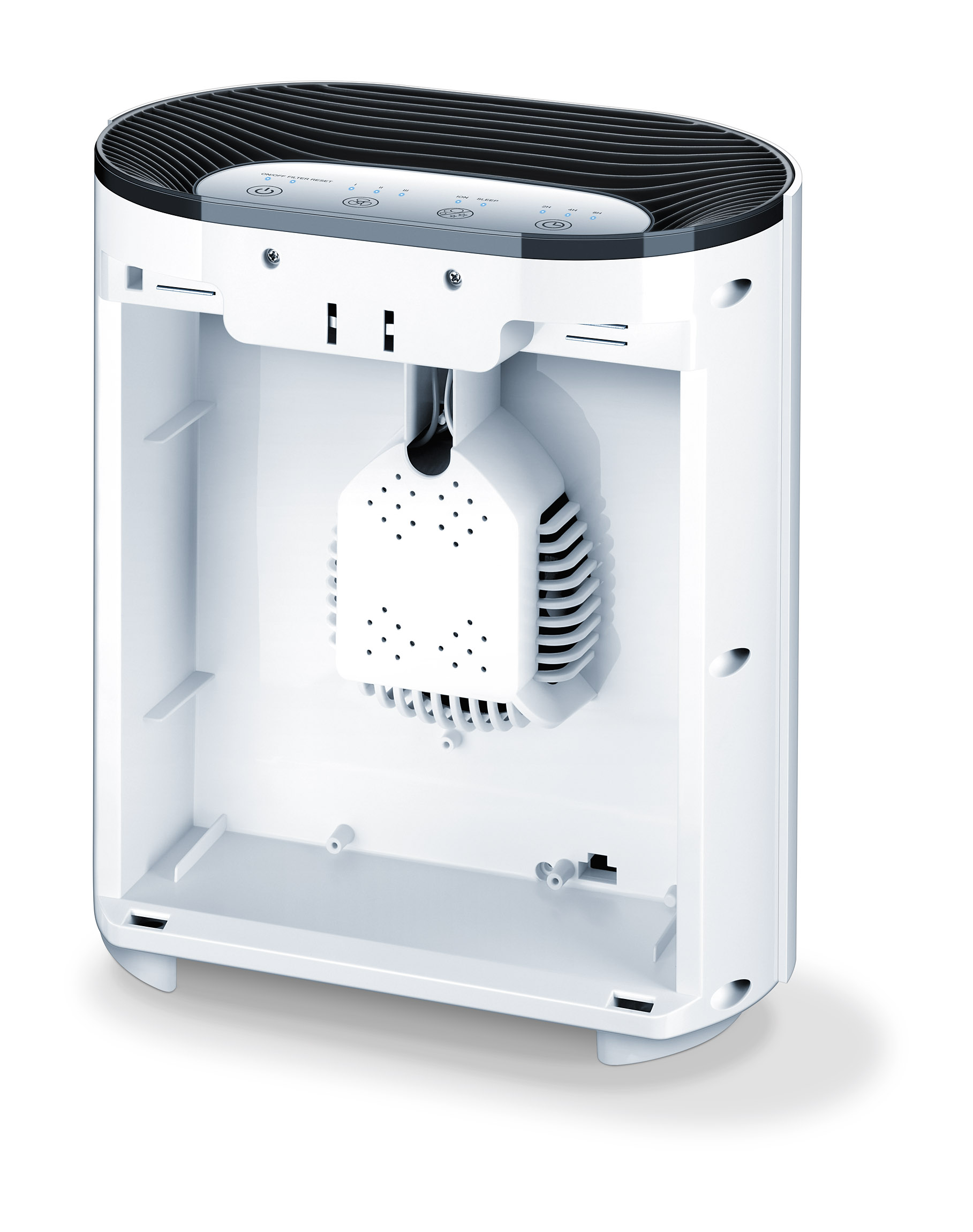 BEURER 660.02 LR 200 Luftreiniger Weiß/Schwarz (60 Watt, Raumgröße: 15 m², Vorfilter, Aktivkohlefilter, HEPA-Filter)