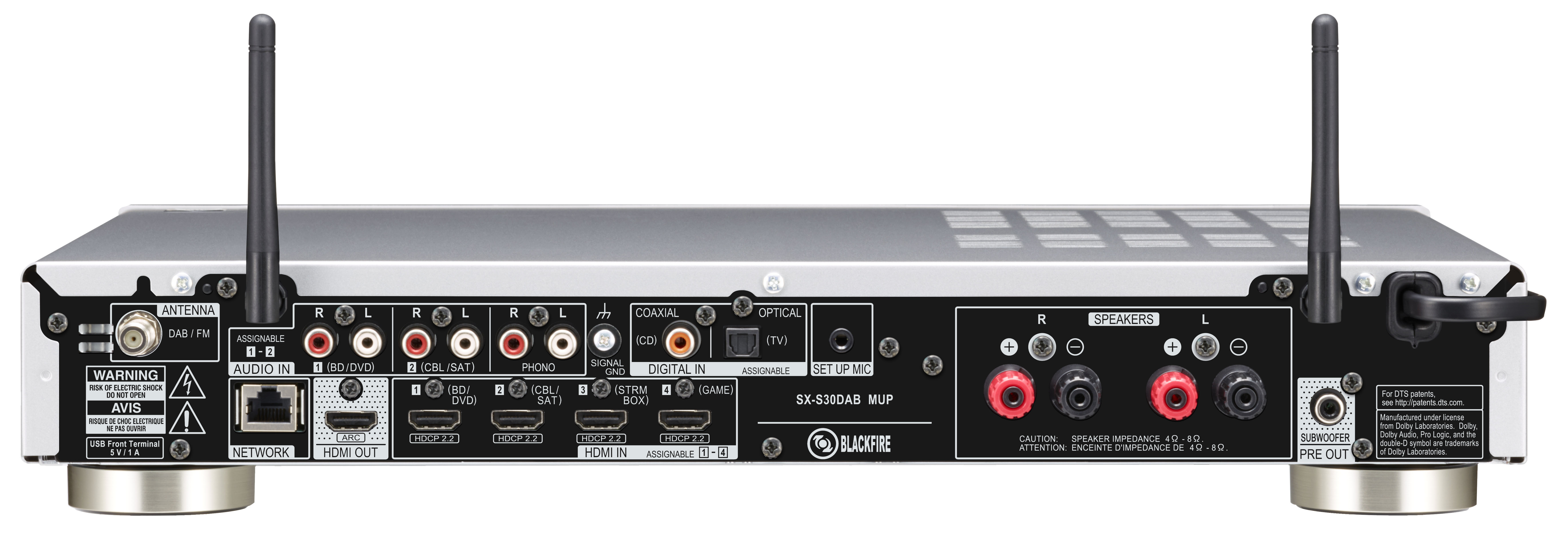 PIONEER SX-S 30 Schwarz) Kanal, Watt Netzwerk 85 pro Receiver Stereo D-B (2 Kanäle