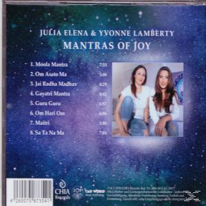 CD-Cover: Zwei Frauen, Text 'Mantras of Joy'.