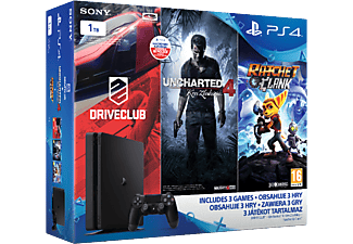 SONY PlayStation 4 Slim 1 TB + Driveclub + Uncharted 4 + Ratchet & Clank Bundle