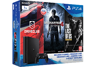 SONY PlayStation 4 Slim 1 TB + Driveclub + Uncharted 4 + The Last of Us Bundle