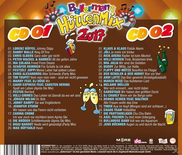 VARIOUS - Ballermann Hütten Mix 2017  - (CD)