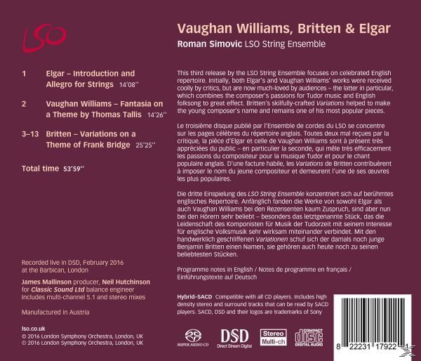 Lso String Ensemble - Fantasia on a Theme by Thomas Tallis/Variations/+  - (SACD Hybrid)