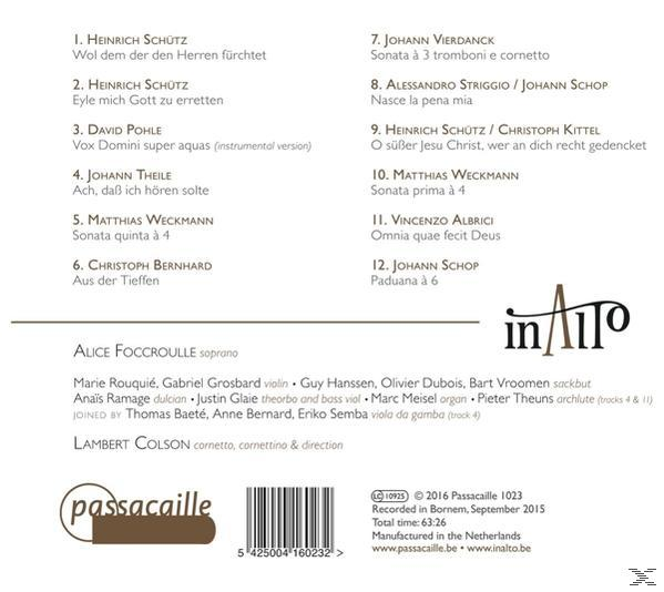 Fouccroulle,A./Colson,L./Ensemble InAlto - Heinrich Schütz and his Legacy  - (CD)