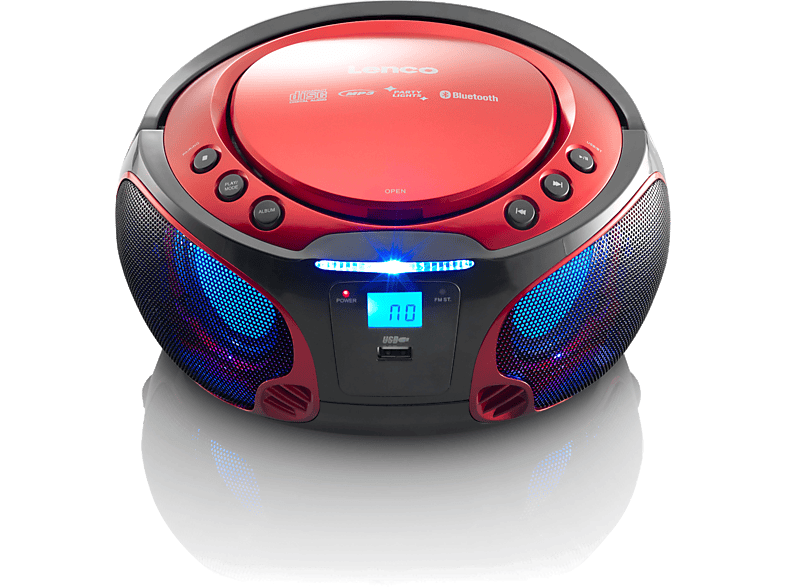 LENCO Draagbare radio CD Bluetooth SCD-550 Rood (SCD-550RD)