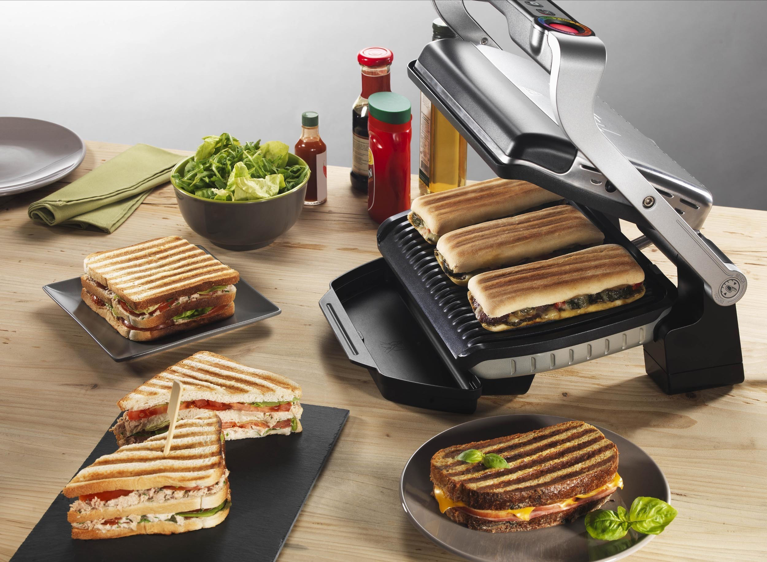 TEFAL GC702D Optigrill + Hamburgerpresse Kontaktgrill
