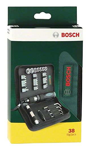 Szerszámkészlet fekete tokban, Bosch logóval.