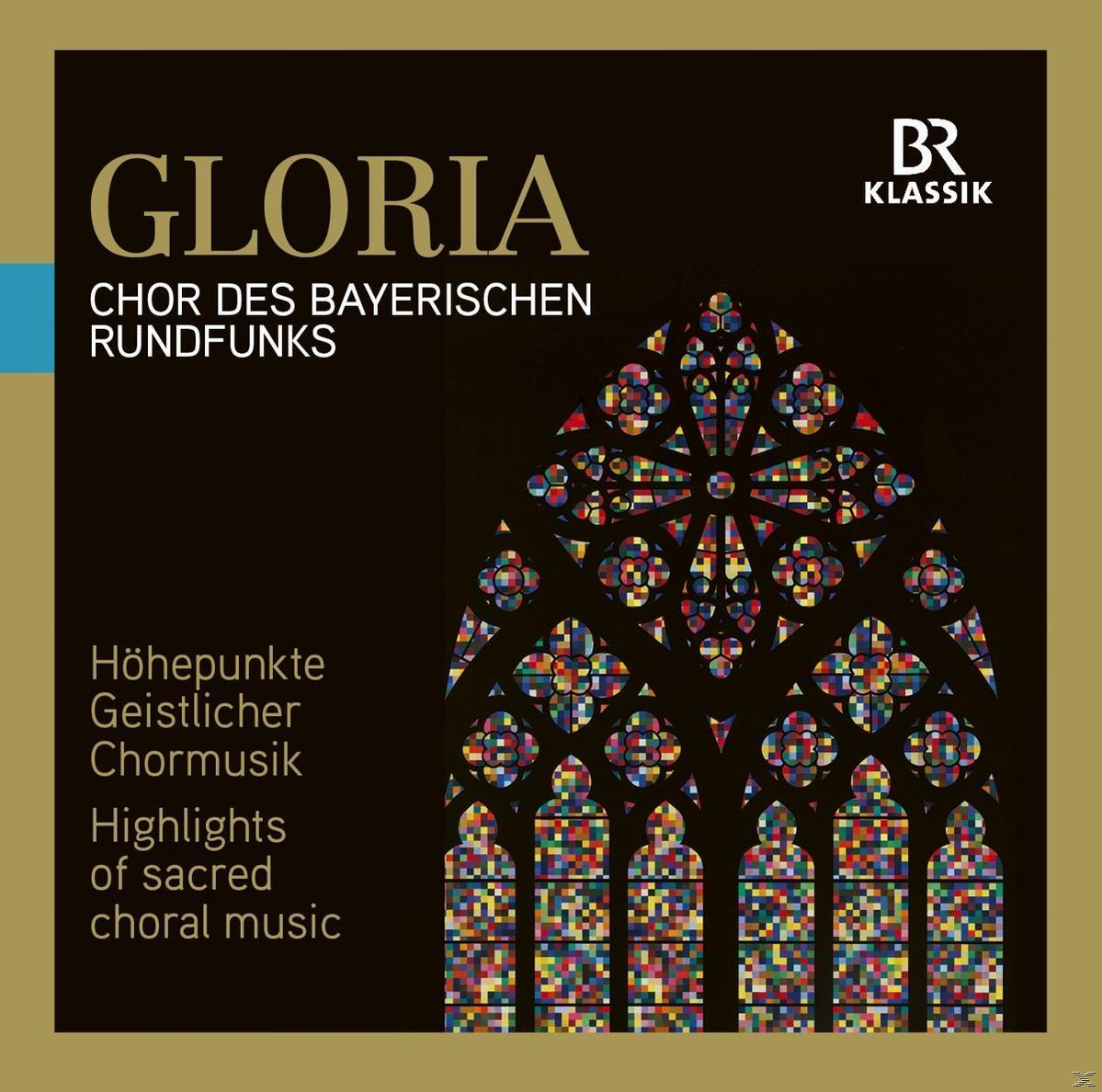 Albumcover 'Gloria' mit Buntglasfenster-Grafik und Text.