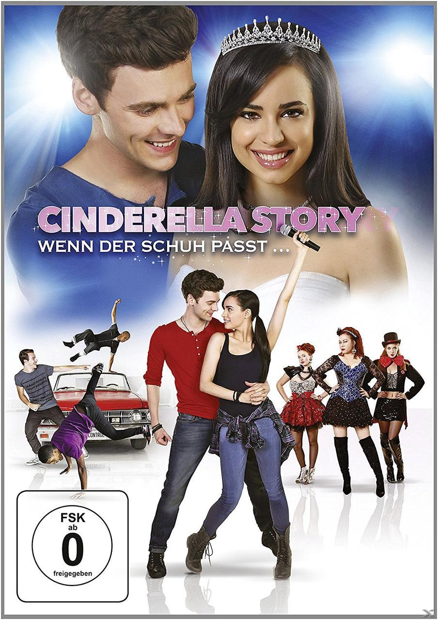 Filmposter: Cinderella Story mit einem Paar und einer musikalischen Aufführungsszene. Deutscher Text.