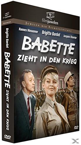 DVD-Cover für den Film 'Babette zieht in den Krieg'. Mit Brigitte Bardot und anderen Schauspielern.