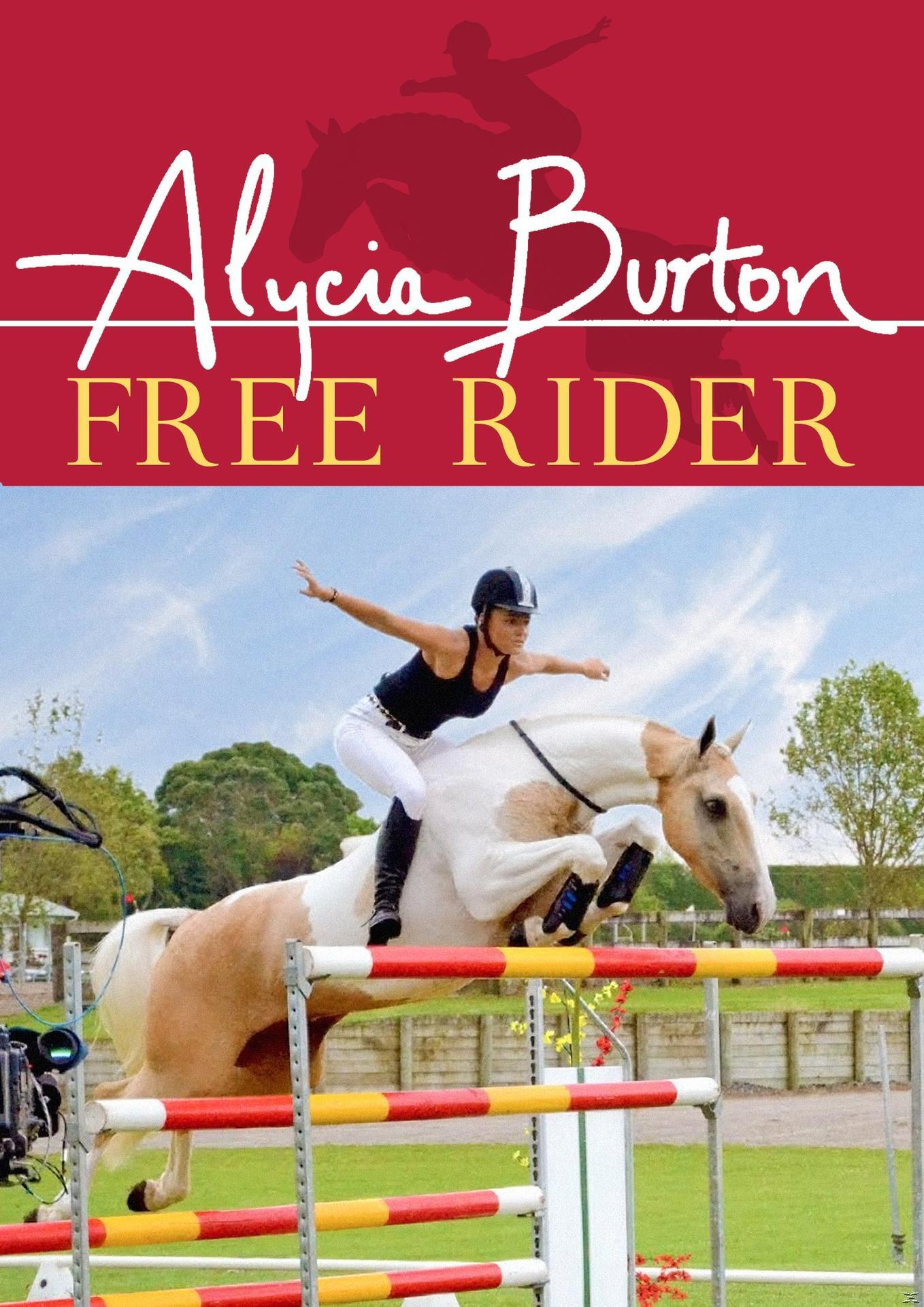Albumcover mit einer Frau, die über Sprünge reitet. Text lautet 'Alycia Burton'.