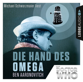 Buchcover mit Mann mit Hut. Ein Dalek befindet sich in der oberen rechten Ecke.