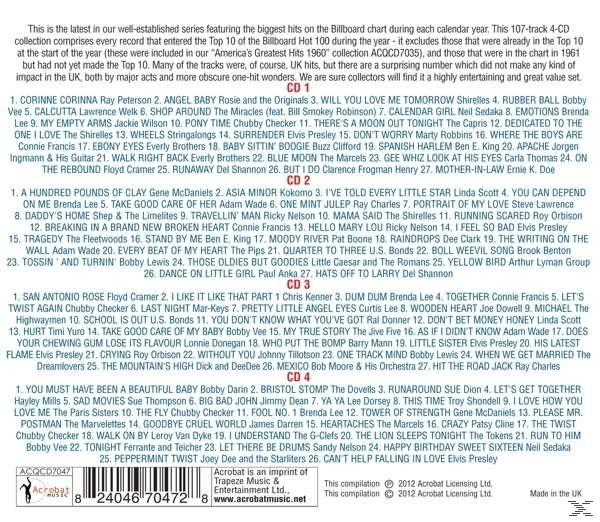 VARIOUS - America's Greatest Hits 1961  - (CD)