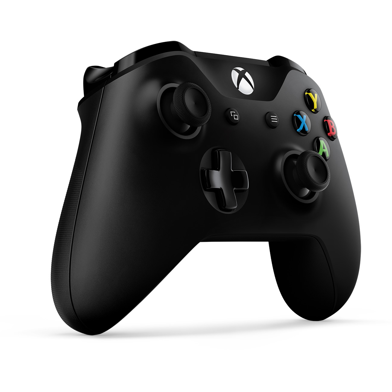 Zwarte Xbox-controller met knoppen en joysticks.
