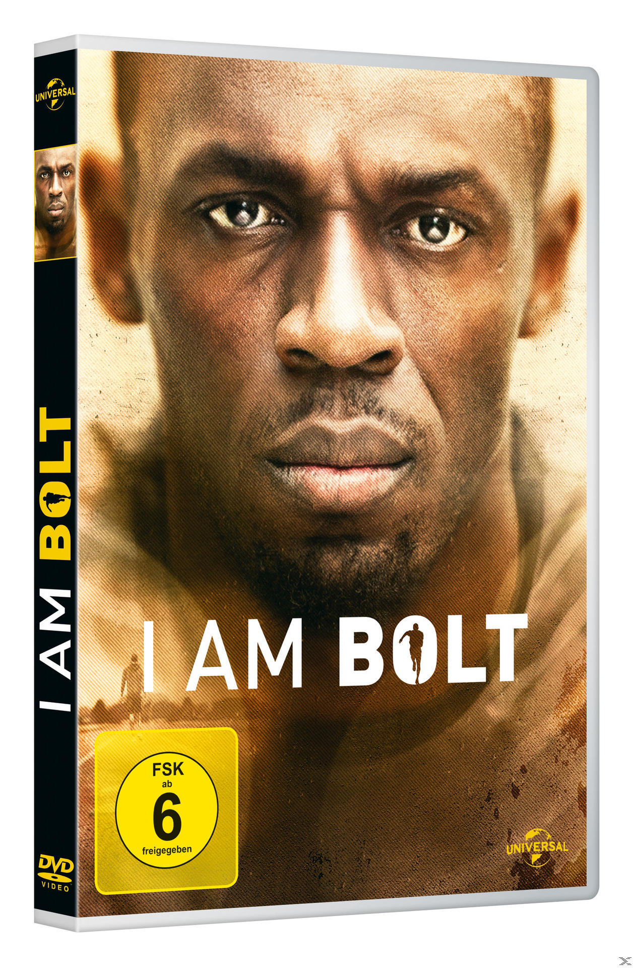DVD-Cover von I Am Bolt mit dem Gesicht von Usain Bolt.
