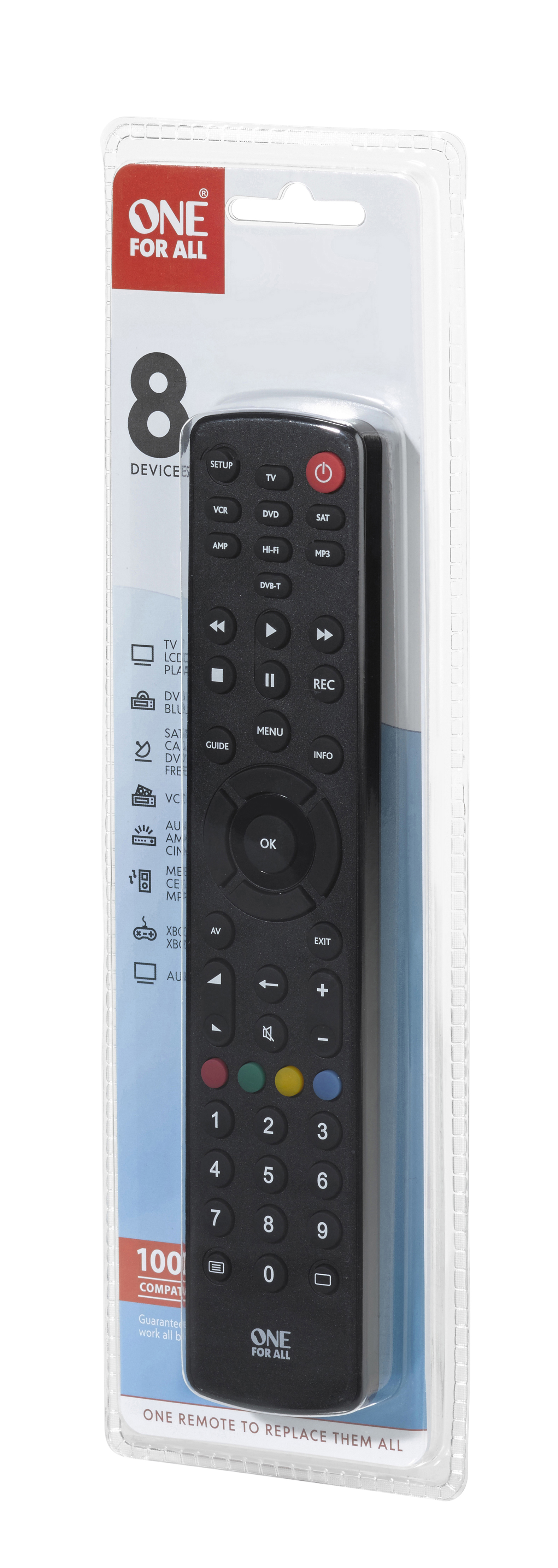 ONE FOR ALL Universalfernbedienung Contour 8 (URC 1280)